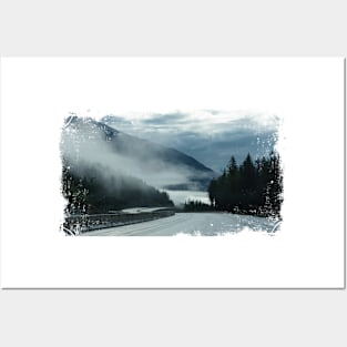 Foggy morning in the middle of Rocky Mountains Posters and Art